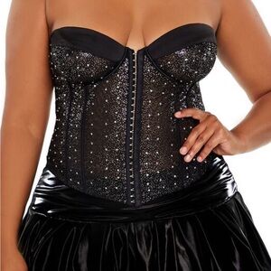 Never used: Black Rhinestone Plus Size Corset